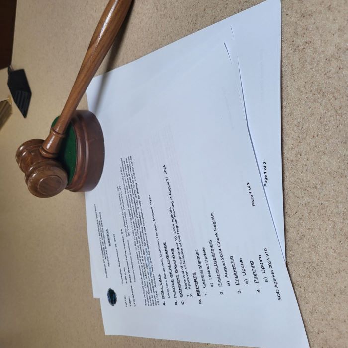 Gavel and Board Agenda